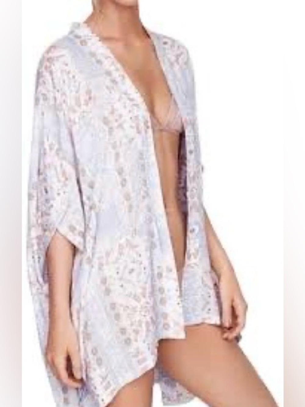 Victoria’s Secret Pastel Floral Swim Kimono Cover Up Women’s One Size NWT